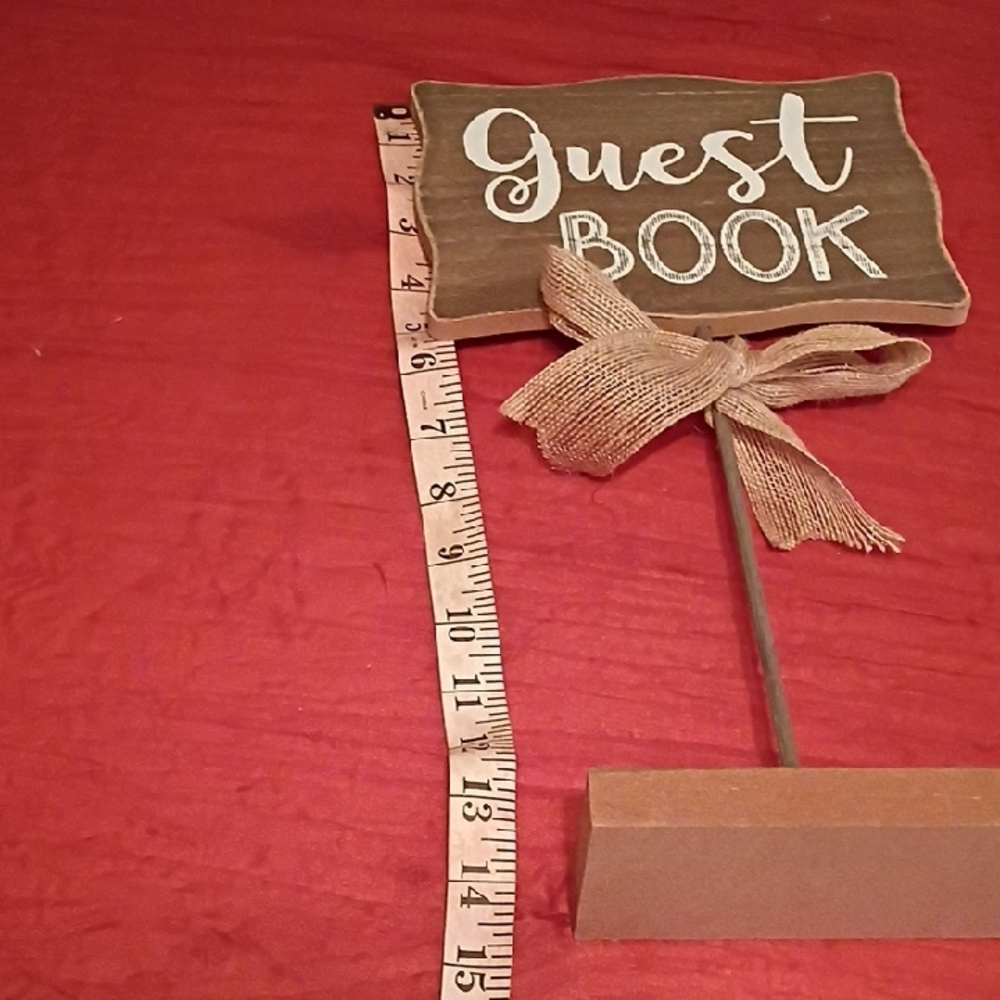 Rustic Guest Book Sign with Bow - Picture 2 of 4